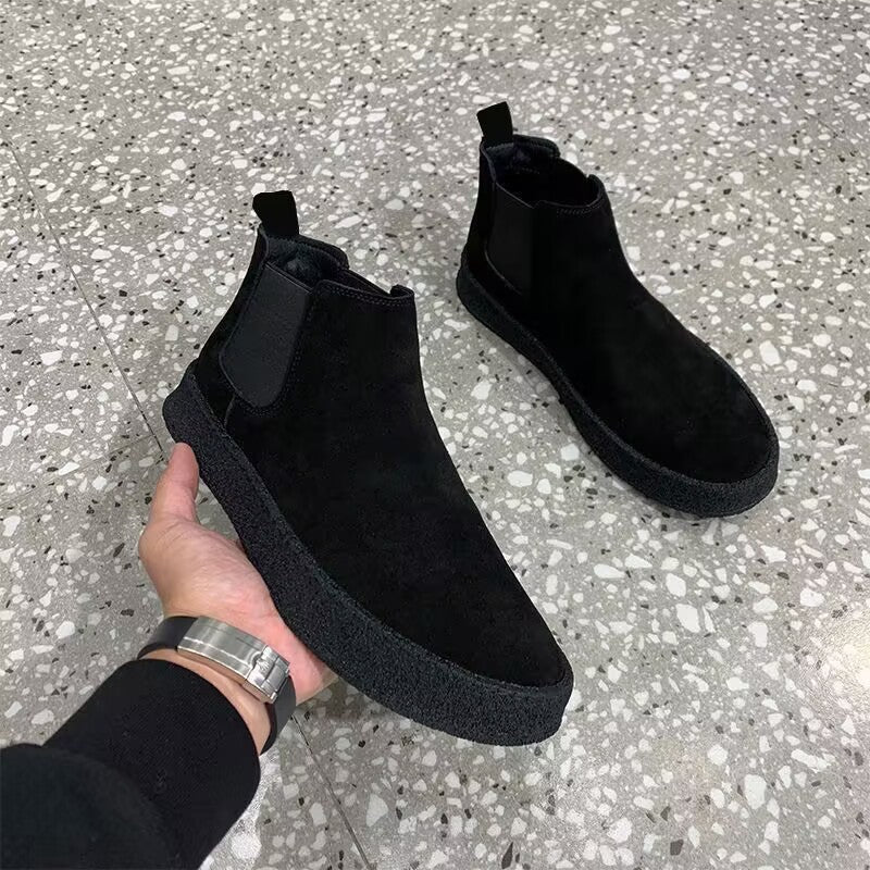 Autumn And Winter Warm Men's Chelsea All-matching Korean Cotton boots