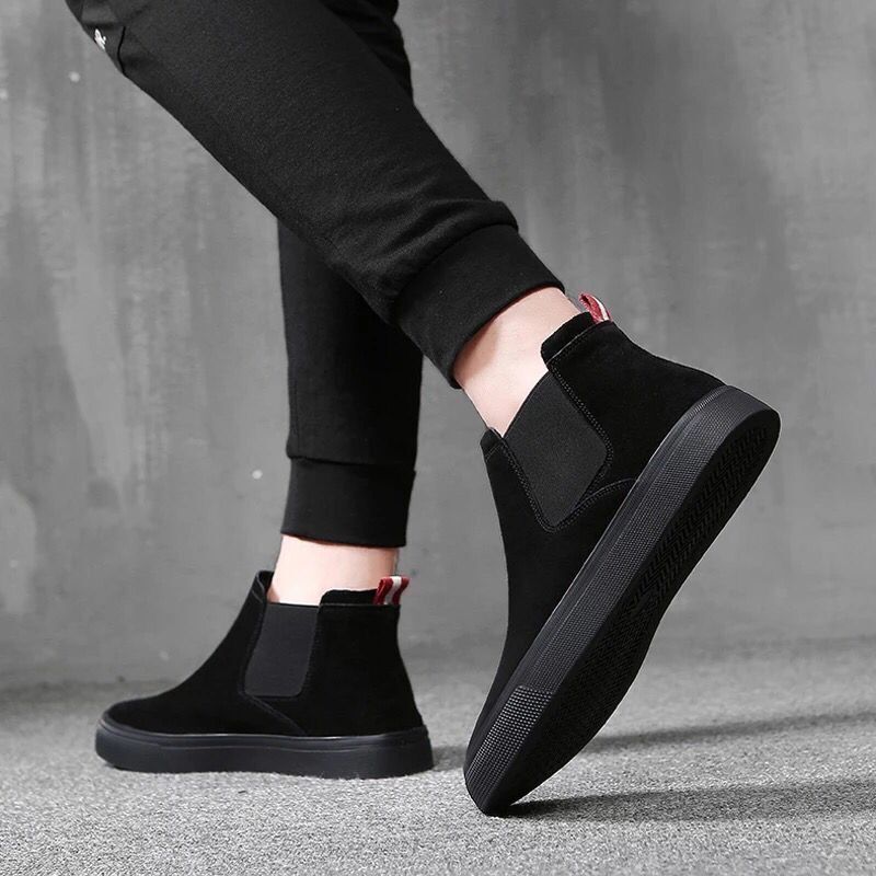 Autumn And Winter Warm Men's Chelsea All-matching Korean Cotton boots