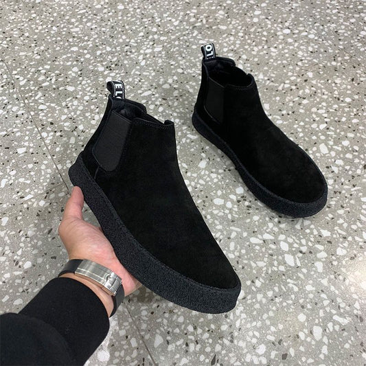 Autumn And Winter Warm Men's Chelsea All-matching Korean Cotton boots